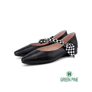 【GREEN PINE】絲帶多穿平底鞋黑色(00853815)