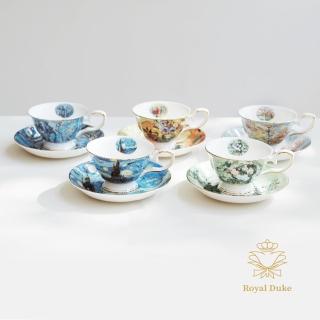 【Royal Duke】梵谷油畫-骨瓷五杯五碟禮盒組(骨瓷 馬克杯 咖啡杯 水杯 杯子 杯 交換禮物)