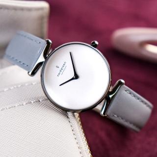 【Nordgreen】ND手錶 Unika 獨特 32mm 深空灰殼×白面 北極灰真皮錶帶(UN32GMLEGRXX)