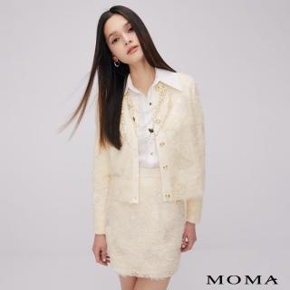 【MOMA】優雅蕾絲鏤空葉片外套(杏色)