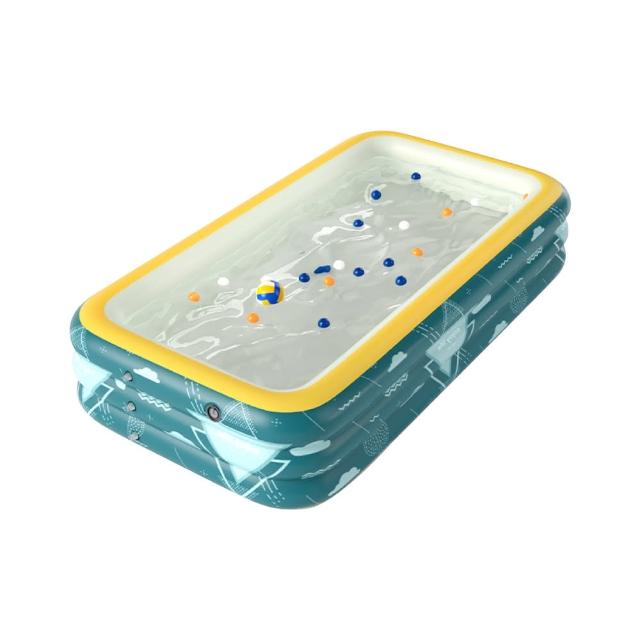 【S-SportPlus+】三層充氣泳池 PVC1.3米充氣游泳池 氣墊游泳池(泳池 游泳池 戲水池 充氣球池 遮陽游泳池)