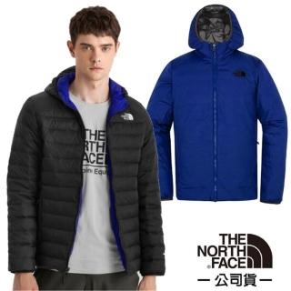 【The North Face】男 雙面穿 700FPl 輕量鵝絨羽絨外套.防潑水防風夾克.雪衣(4NG3-XNV 黑/青金岩 N)