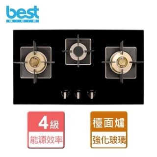 【BEST 貝斯特】黑玻三口高效能瓦斯爐(GH862-GS-LPG-無安裝服務)
