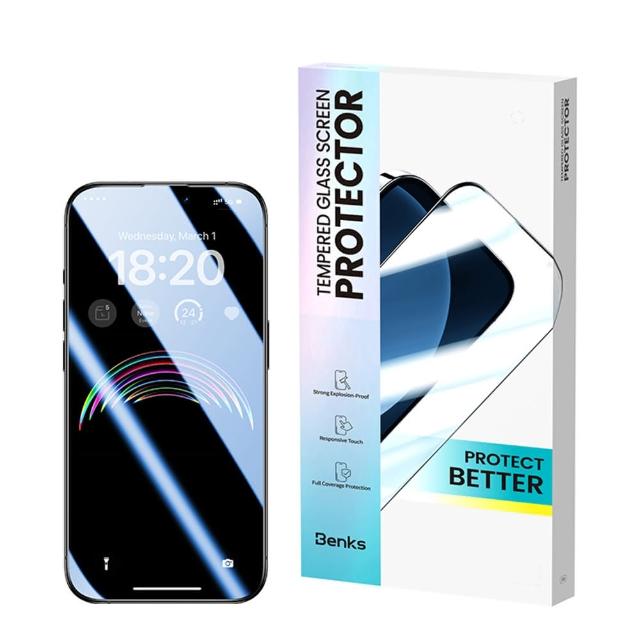 【Benks】iPhone 15 /Pro/Pro Max/Plus 零感高清系列 防爆防刮防摔 滿版保護膜保護貼