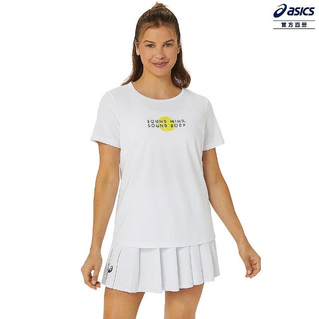【asics 亞瑟士】女 短袖上衣 女款  網球上衣(2042A297-100)