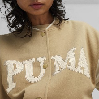 【PUMA】外套 棒球外套 夾克 運動 休閒 女 基本系列Squad 卡其色 歐規(67790283)