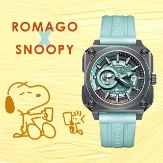 【ROMAGO】WANgT 雷米格 史努比飛行系列 RM112-REB 贈黑鋼錶帶 限量 機械錶(Snoopy 夜光 縷空 瑞士 日期)