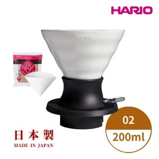 【HARIO】SWITCH 磁石浸漬式02濾杯-200ml 白色（有田燒）(咖啡濾杯/V型濾杯/V60/聰明濾杯/陶瓷濾杯)