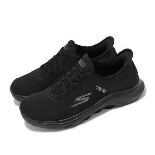 【SKECHERS】休閒鞋 Go Walk 7-Valin Slip-Ins 女鞋 黑 避震 透氣 套入式 健走鞋(125233-BBK)