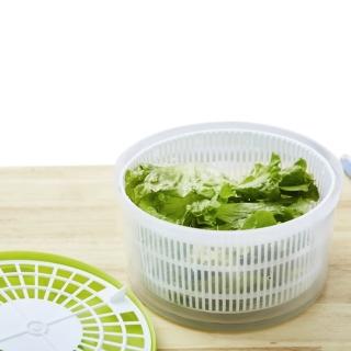 【樂邁家居】手動蔬菜脫水器 沙拉好用 3L容量(加大容量/一籃兩用/方便洗菜)