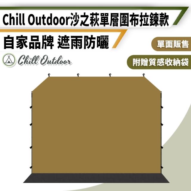 【Chill Outdoor】300x206cm 拉鍊款 單層圍布(炊事帳 客廳帳 車尾帳 停車篷 天幕)