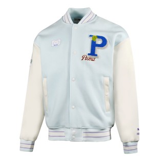 【PUMA】外套 棒球外套 夾克 運動 休閒 男 女 中性款 P.Team標章 藍色 亞規(62579723)