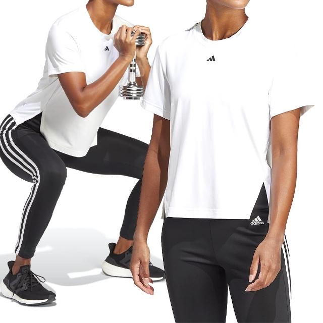 【adidas 愛迪達】D2T Tee 女款 白色 訓練 運動 吸濕 彈性 排汗 短袖 HS8108