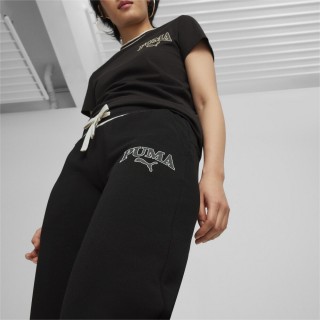 【PUMA】長褲 棉褲 運動褲 寬鬆 休閒 女 基本系列Squad 黑色 歐規(67790101)