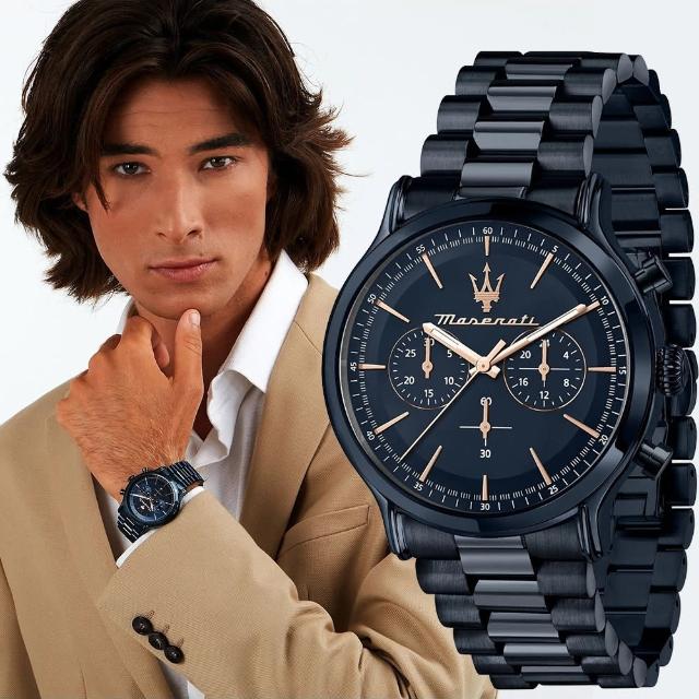 【MASERATI 瑪莎拉蒂】Epoca 超跑綻藍計時手錶-40mm(R8873618032)