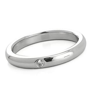 【Tiffany&Co. 蒂芙尼】PT950鉑金-鑲單顆鑽FOREVER粗版婚戒戒指-內直徑1.6公分(展示品)