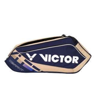 【VICTOR 勝利體育】6支裝羽拍包-拍包袋 羽毛球 裝備袋 勝利 後背包 深藍奶茶白(BR5215BV)