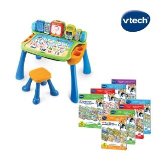 【Vtech】4合1多功能互動學習點讀寫桌椅組-全方位版(1桌+8學習套卡)