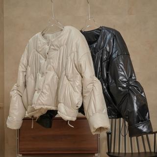 【巴黎精品】鋪棉外套休閒夾克(日系加絨棉服短款女外套2色a1ea34)