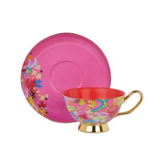 【T2 Tea】T2花卉綻放系列_杯碟組_粉色(Discoco Cup & Saucer Short Pink)