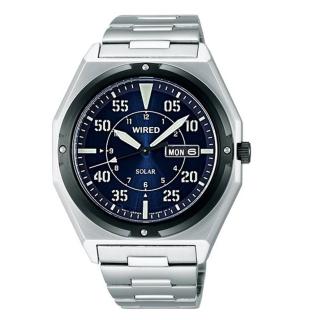 【WIRED】官方授權 W1 時尚太陽能腕錶-藍/銀-錶徑42mm(AW6003X1)