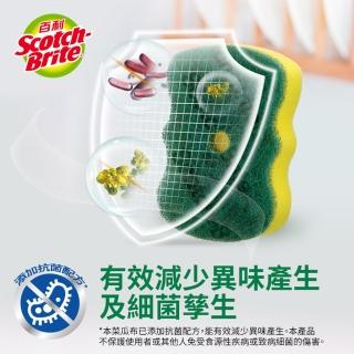 【3M】百利菜瓜布隨手掛架組補充包-爐廚專用海綿菜瓜布(5片裝)