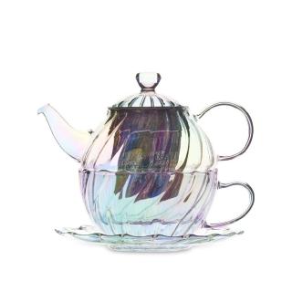 【T2 Tea】T2波紋玻璃單人杯壺套組(T2 Twisted Rib Glass_Tea For One)