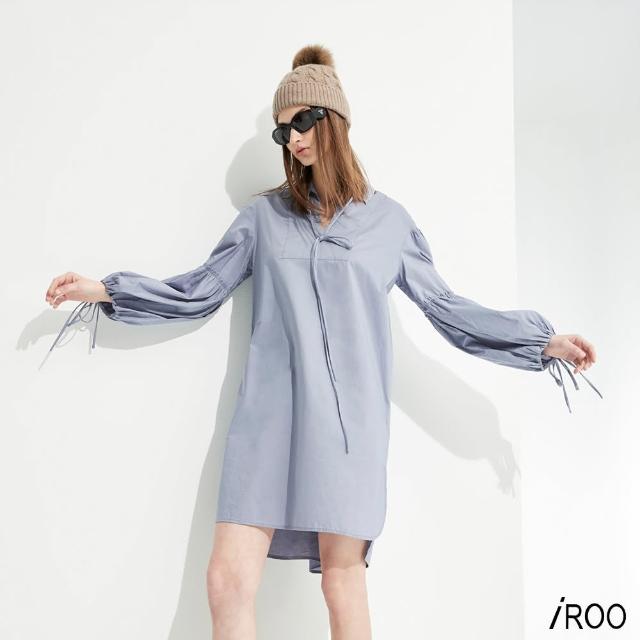 【iROO】雲霧紫結飾短洋裝