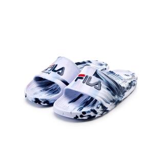【FILA官方直營】SLEEK SLIDE Splash 中性款運動拖鞋-藍白(4-S356Y-113)