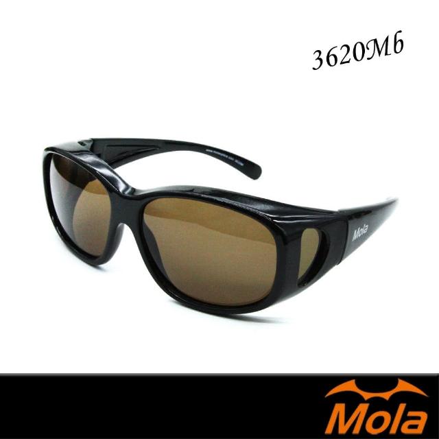 【MOLA 摩拉】包覆式偏光太陽眼鏡 套鏡 一般至大臉 男女近視可戴(3620Mb)