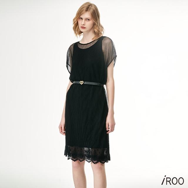 【iROO】性感透膚女人設計短袖短洋