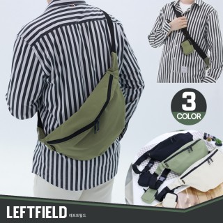 【LEFTFIELD】韓國製 簡約素面棉布斜背包胸包 NO.LF2002(女斜背包 男斜背包 女側背包 男側背包)