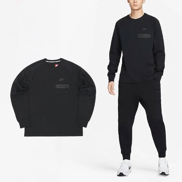 NIKE 耐吉】長袖Tech Fleece Lightweight 男款黑寬鬆柔軟拉鍊小LOGO