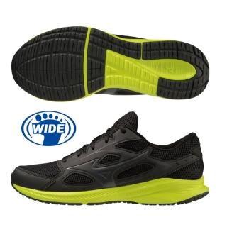 【MIZUNO 美津濃】慢跑鞋 男鞋 運動鞋 緩震 一般型 寬楦 MAXIMIZER 26 黑綠 K1GA240006