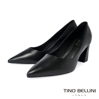 【TINO BELLINI 貝里尼】巴西進口尖頭素面高跟鞋FWDV028-1(黑色)