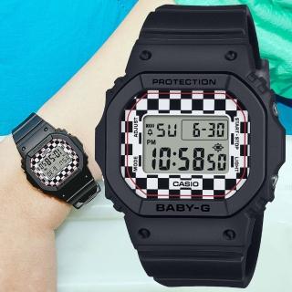 【CASIO 卡西歐】BABY-G 格子旗圖案 街頭時尚電子腕錶 禮物推薦 畢業禮物(BGD-565GS-1)