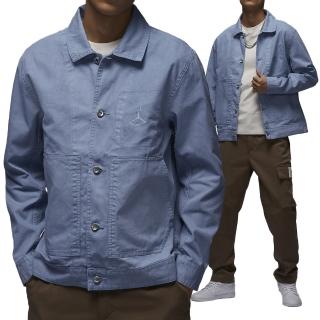 【NIKE 耐吉】Jordan Essentials Chicago 男款 藍色 水洗 襯衫 工裝 外套 FN4528-436