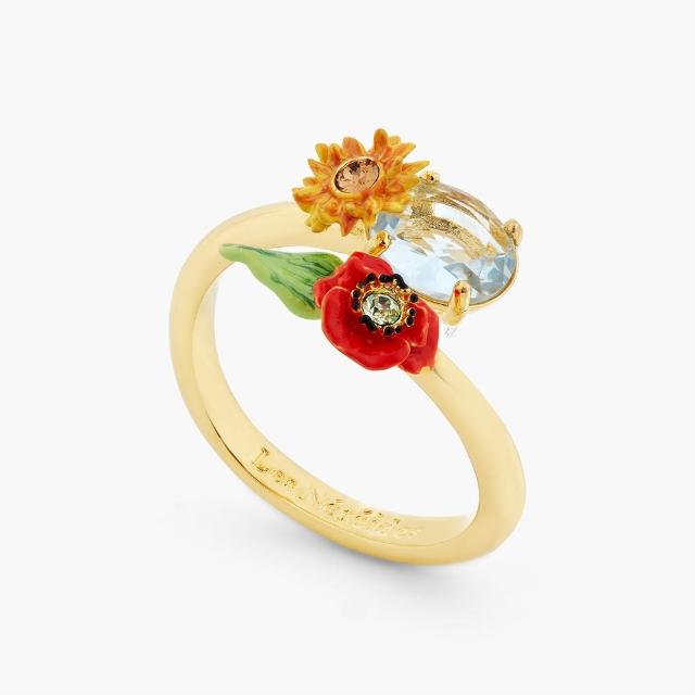 【Les Nereides】詩人之花-罌粟與向日葵戒指
