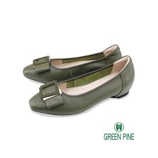 【GREEN PINE】方釦烤漆內增高娃娃鞋綠色(00312112)