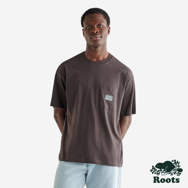 【Roots】Roots 男裝- OUTDOORS口袋短袖T恤(碳黑色)