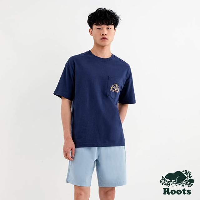 【Roots】Roots 男裝- TRUE NATURE OF SPORT口袋短袖T恤(海軍藍)