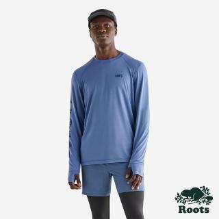 【Roots】Roots 男裝- ACTIVE GRAPHIC長袖T恤(藍紫色)