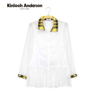 【Kinloch Anderson】黃格翻領長版上衣襯衫 金安德森女裝(KA0561005)