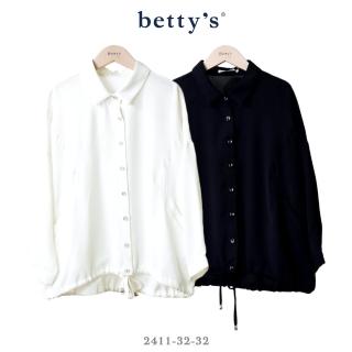 【betty’s 貝蒂思】特色剪裁抽繩寬版雪紡襯衫(共二色)