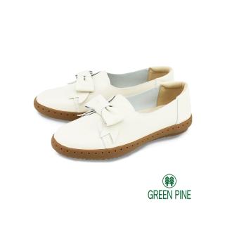 【GREEN PINE】蝴蝶結休閒淑女平底鞋米色(00322103)
