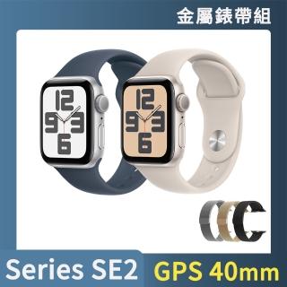 金屬錶帶組【Apple】Apple Watch SE2 2023 GPS 40mm(鋁金屬錶殼搭配運動型錶帶)
