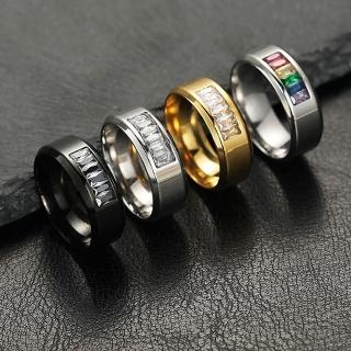 【Jpqueen】簡約排鑽男款個型時尚戒指(4色可選)