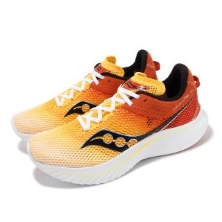 【SAUCONY 索康尼】競速跑鞋 Kinvara 14 男鞋 橘 黑 輕量 厚底 回彈 競速 訓練 運動鞋 索康尼(S20823139)