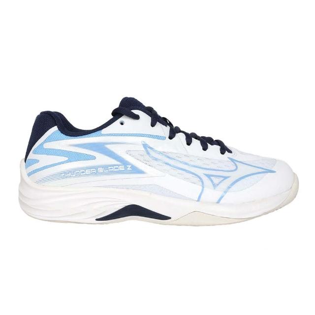 【MIZUNO 美津濃】THUNDER BLADE Z 男女排球鞋-美津濃 訓練 白深藍淺藍(V1GA237053)