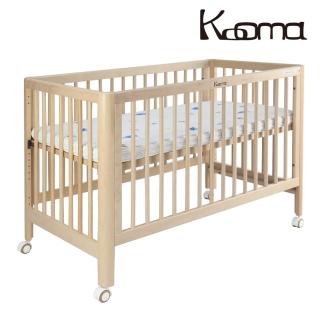 【KOOMA】歐式實木嬰兒中床-櫸木材質(含床墊)